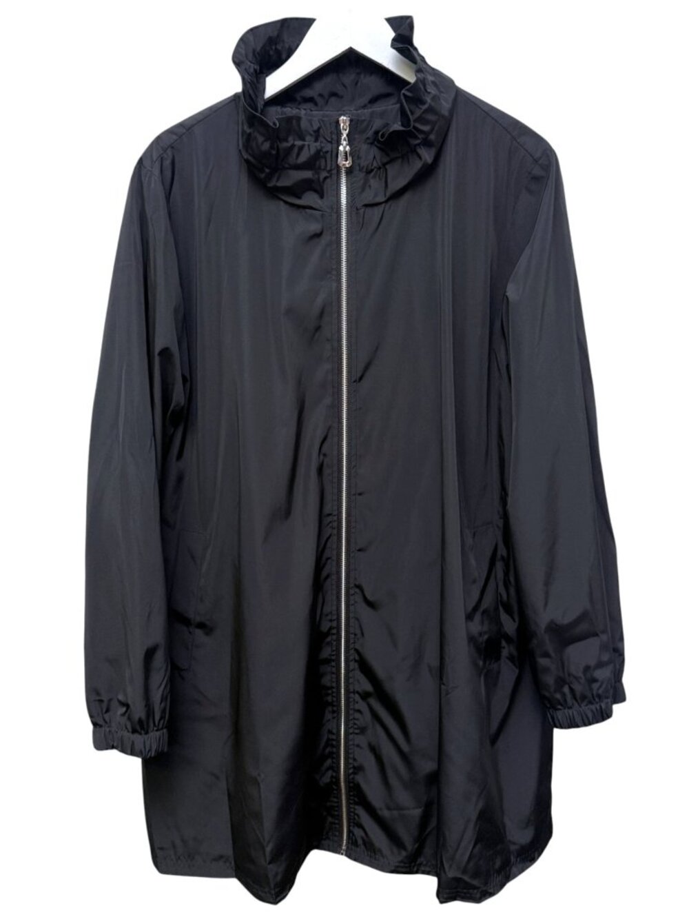Chico's Womens Jacket Size 20/22 (4) Black Windbreaker Full Zip Lightweight Coat